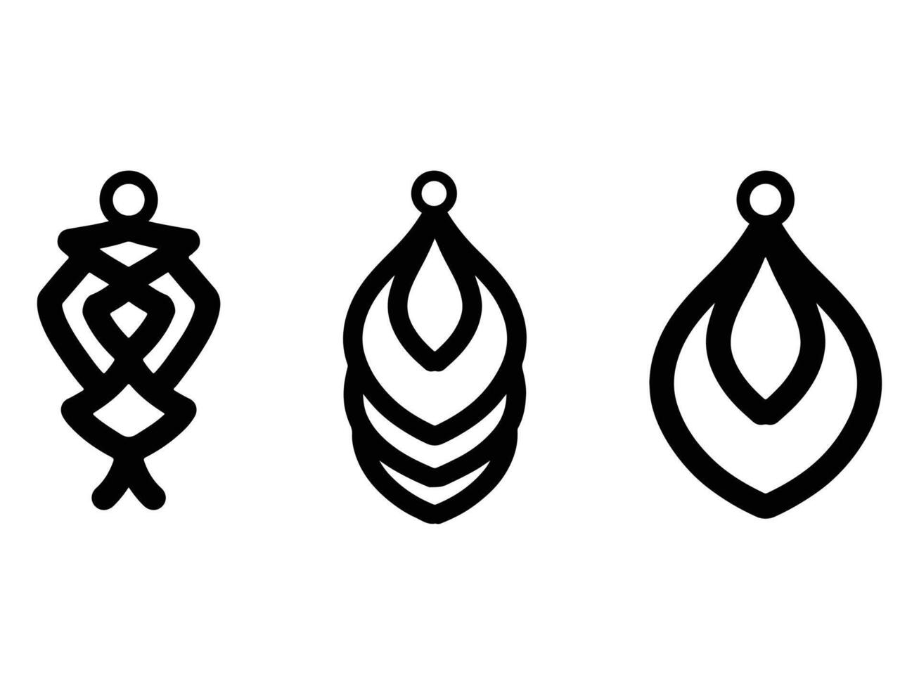 Geometric style earring laser cut vector