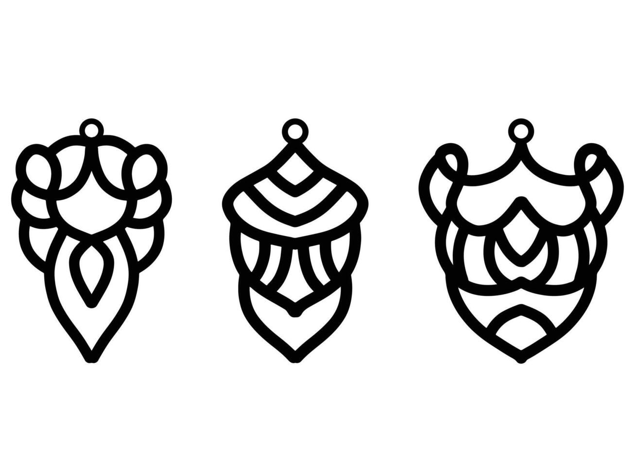 earring ornament collection of laser cut vector