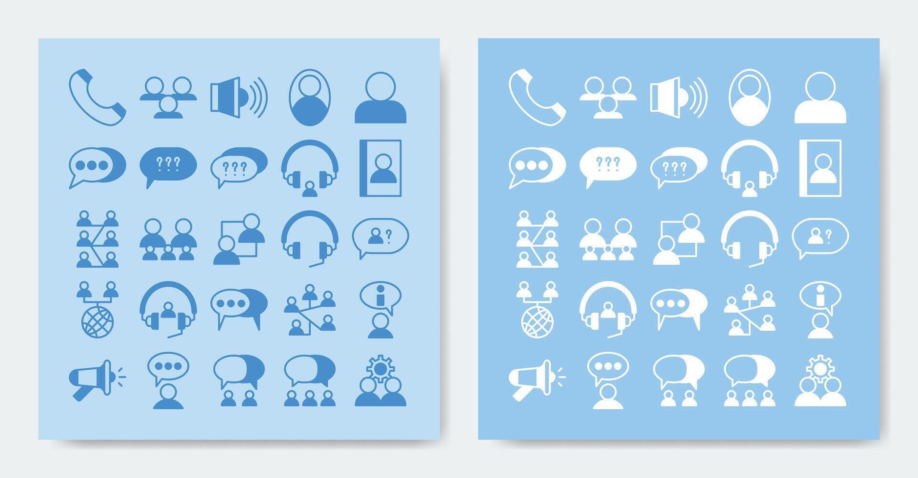 communication icon set. Containing about, activity, answer, comment, connection, contact and more vector