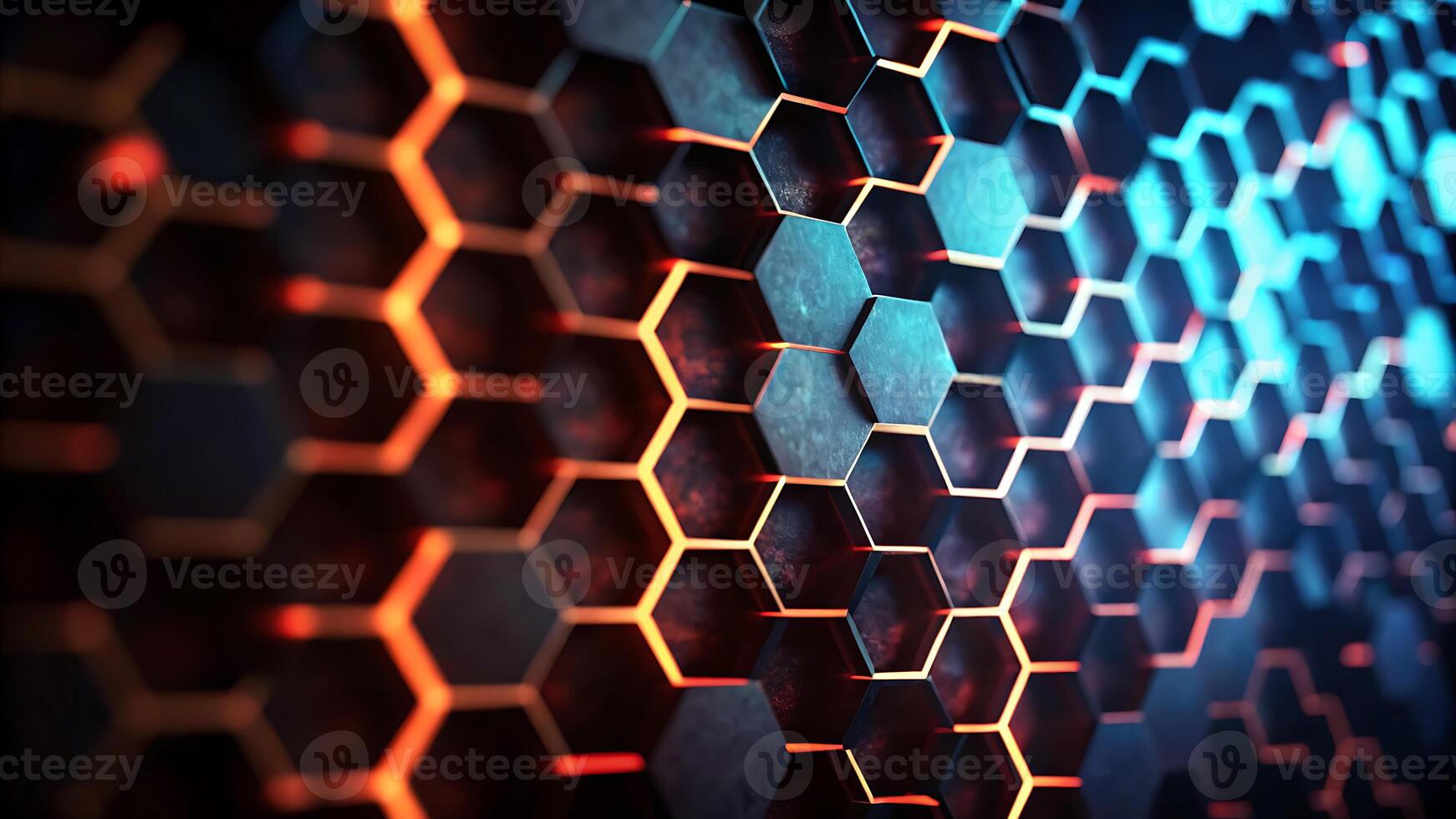 4K Abstract Hexagonal Background High Resolution Futuristic Design with Glowing Honeycomb Pattern 3d rendering of a hexagonal pattern photo
