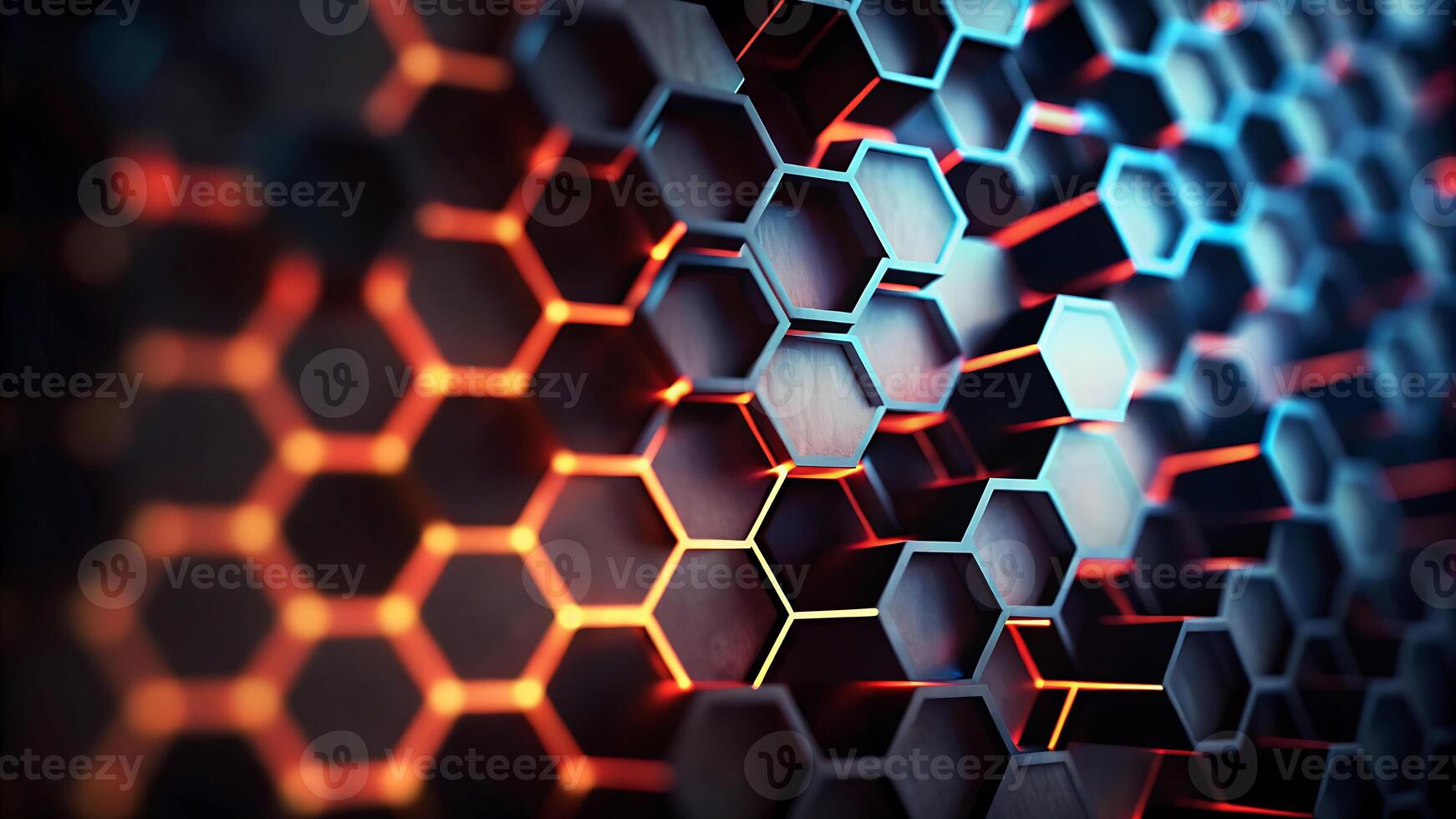 4K Abstract Hexagonal Background High Resolution Futuristic Design with Glowing Honeycomb Pattern abstract background of hexagonal pattern with glowing lights photo