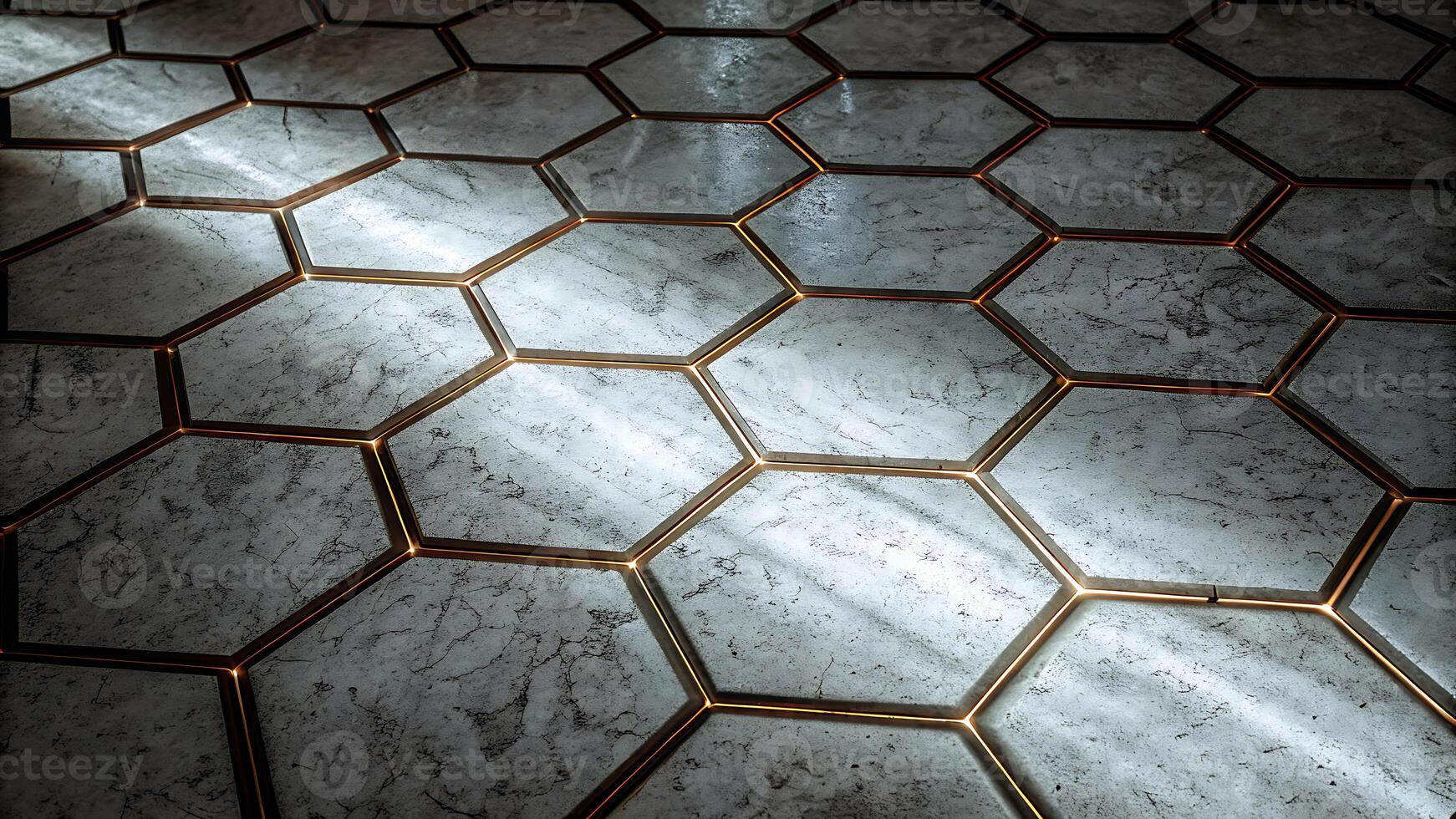 4K Abstract Hexagonal Background High Resolution Futuristic Design with Glowing Honeycomb Pattern a close up of a floor with hexagonal tiles photo