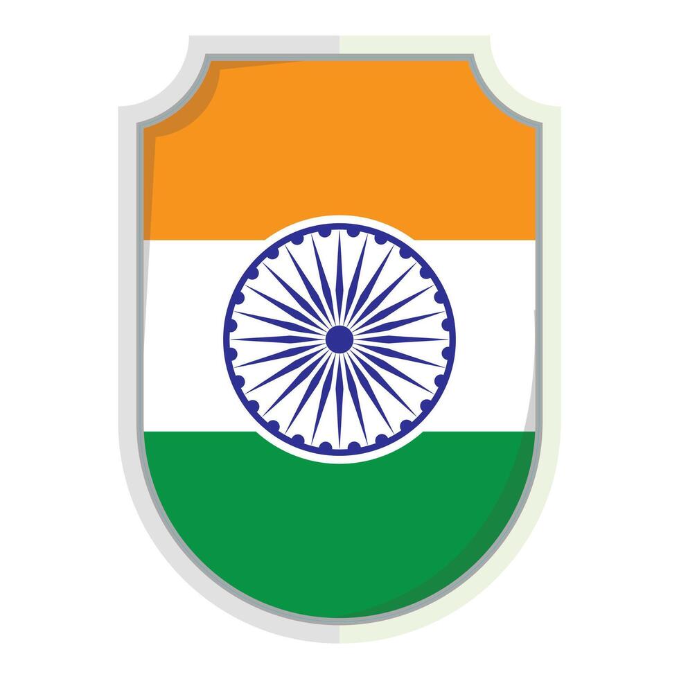 Indian flag shield Badge element vector
