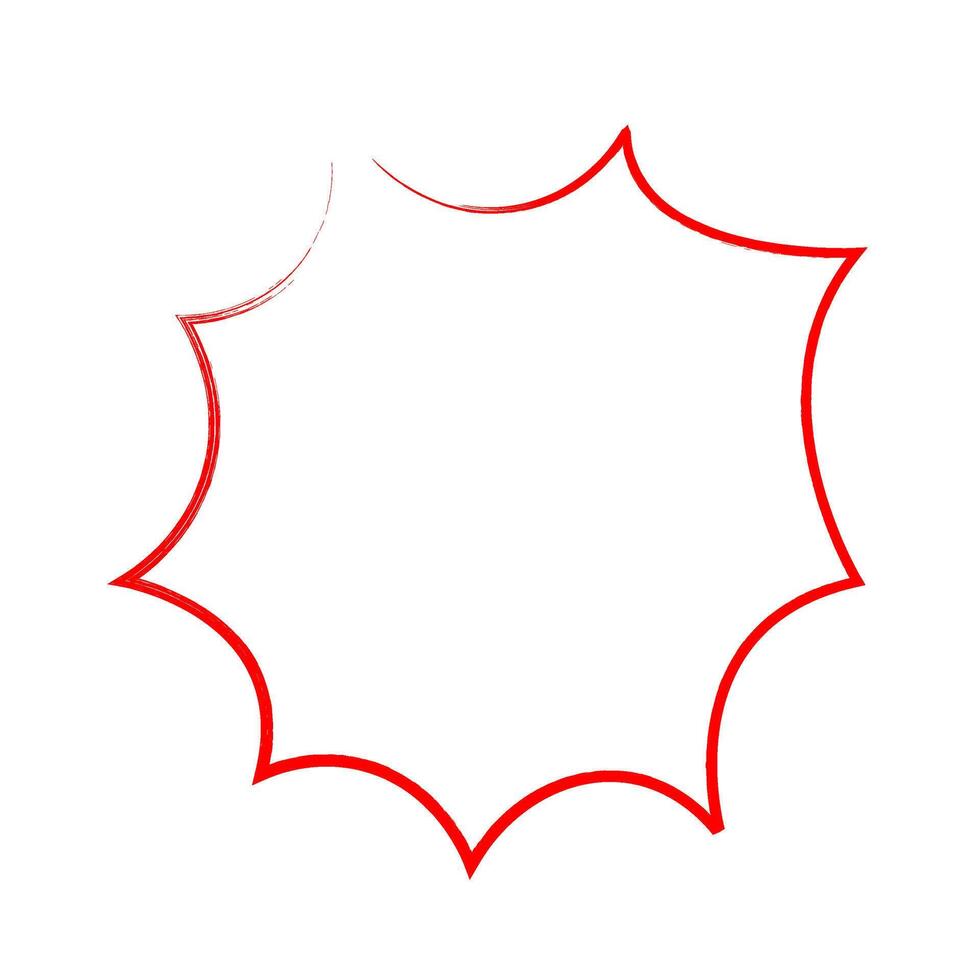 Red Grunge Explosion Shape hand drawn doodle vector
