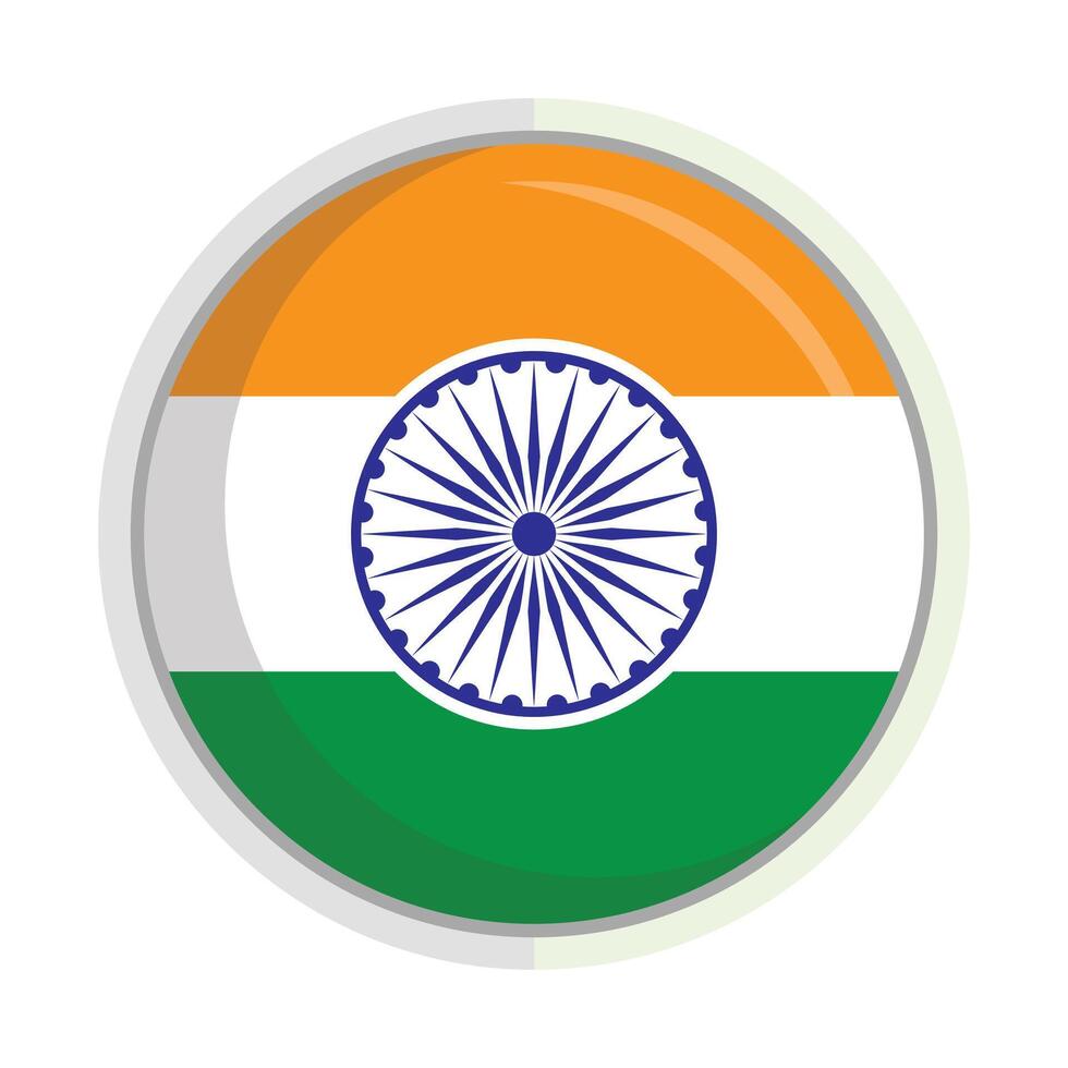 Indian national flag shield round Badge vector