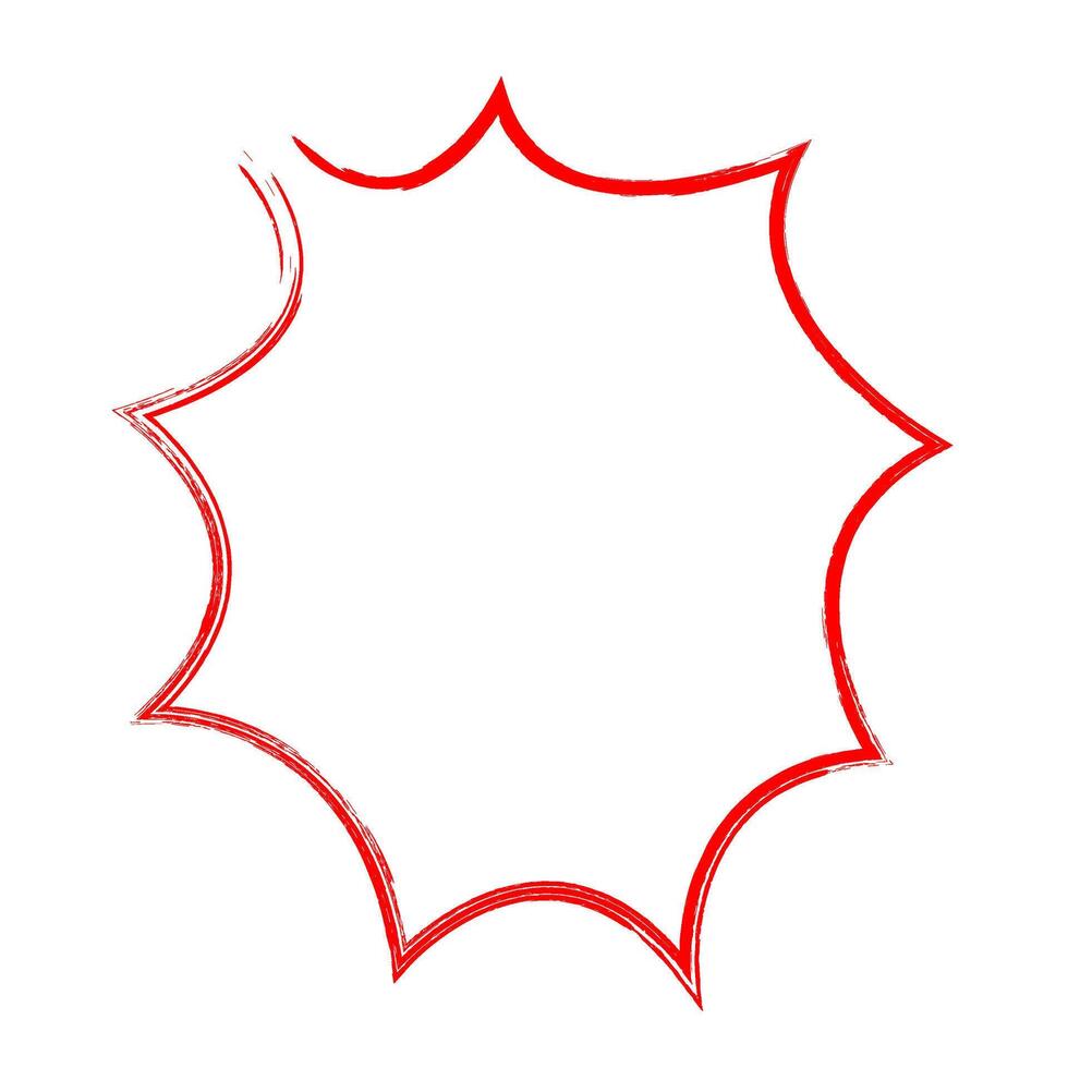 Red Grunge Explosion Shape hand drawn doodle element clipart vector