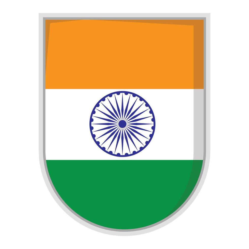 Indian national flag shield Badge vector