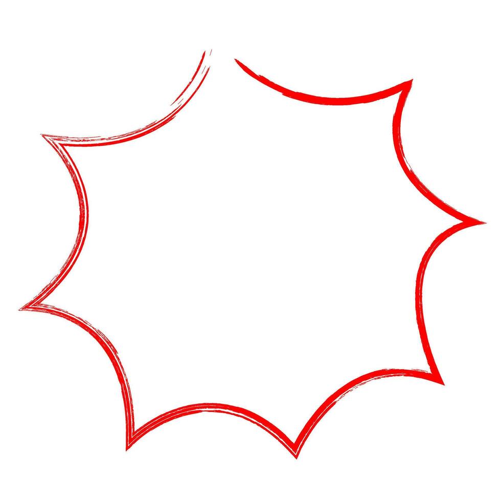 Red Grunge Explosion Shape hand drawn doodle clipart vector
