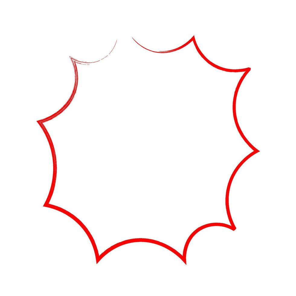 Red Grunge Explosion Shape hand drawn vector