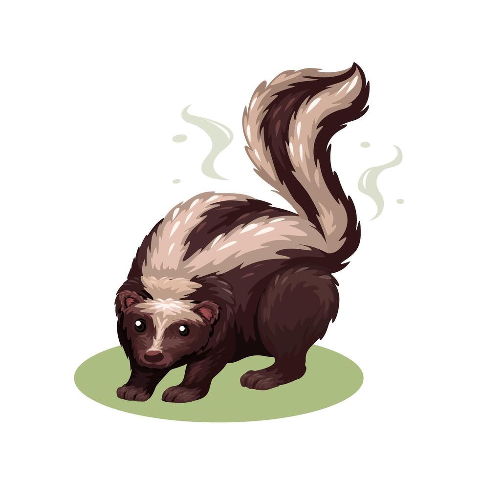 Skunk Animal Cartoon Illustration vector