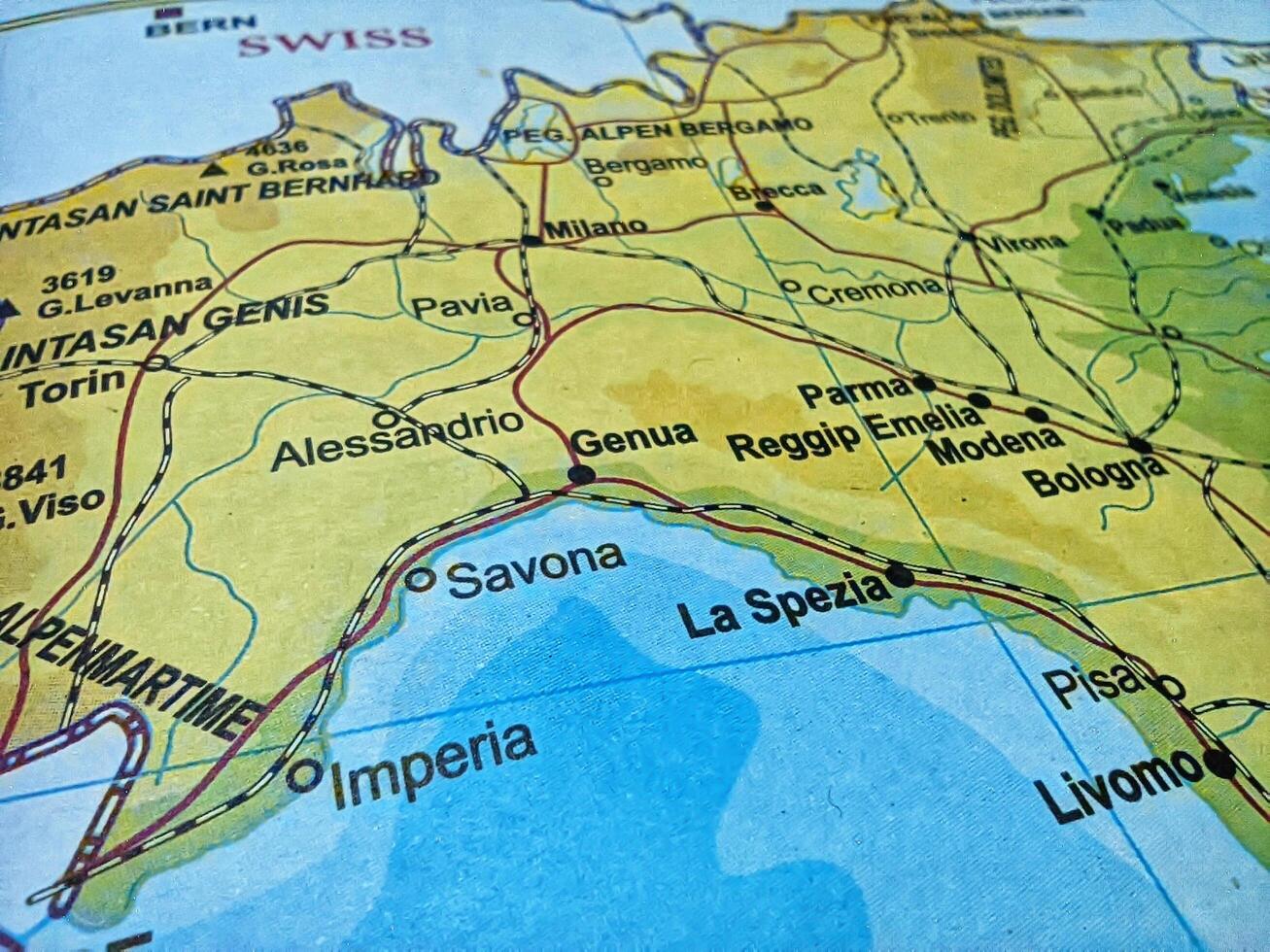Map of the city of La spezia, Italy. photo