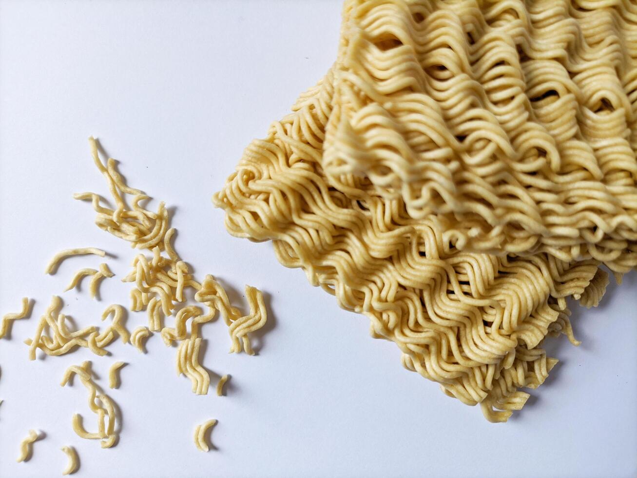 Isolated Raw Instant Noodles, Raw Dried Noodles, photo