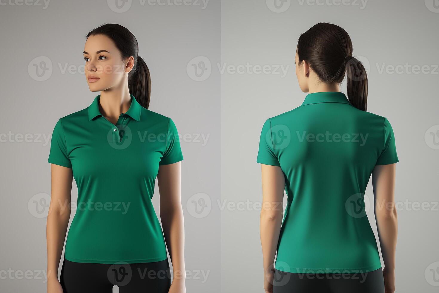 Modern Performance Polo for Women in Green photo