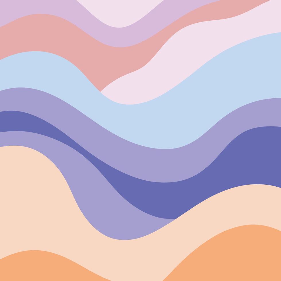Abstract Pastel Wave Background Design, Soft Colors, Curvy Lines. vector