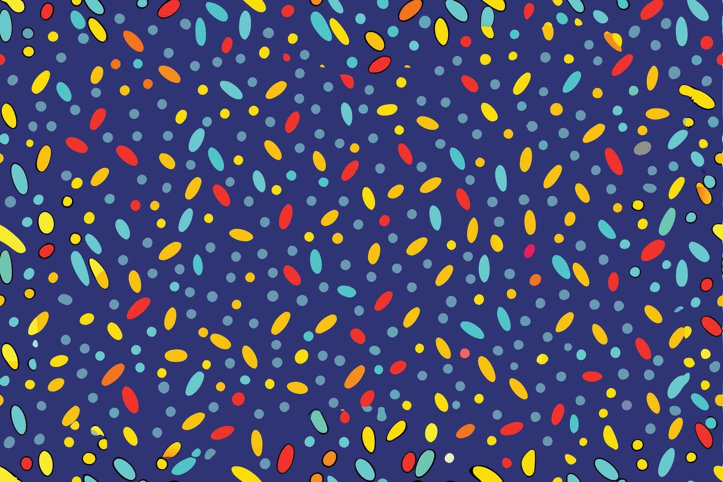 Abstract Colorful Scattered Dots and Ellipses Pattern Background. vector