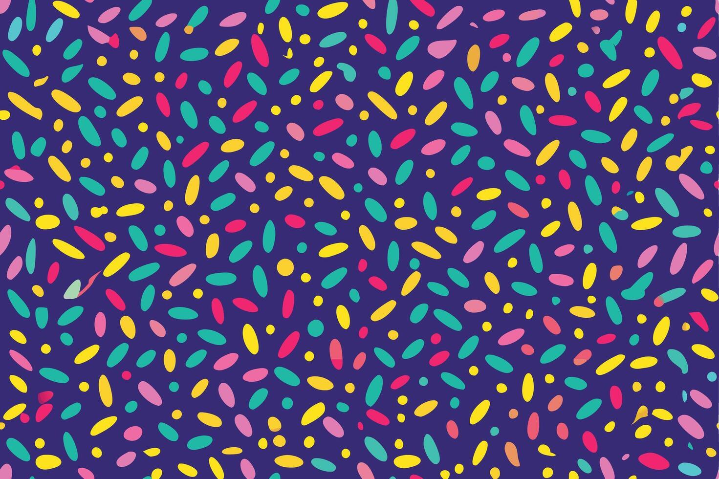 Vibrant Abstract Pattern with Colorful Shapes on a Deep Purple Background. vector
