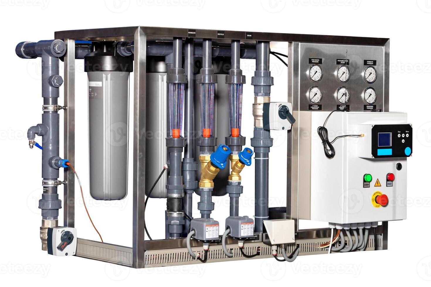 Modular architecture of reverse osmosis water purification system for various applications. photo