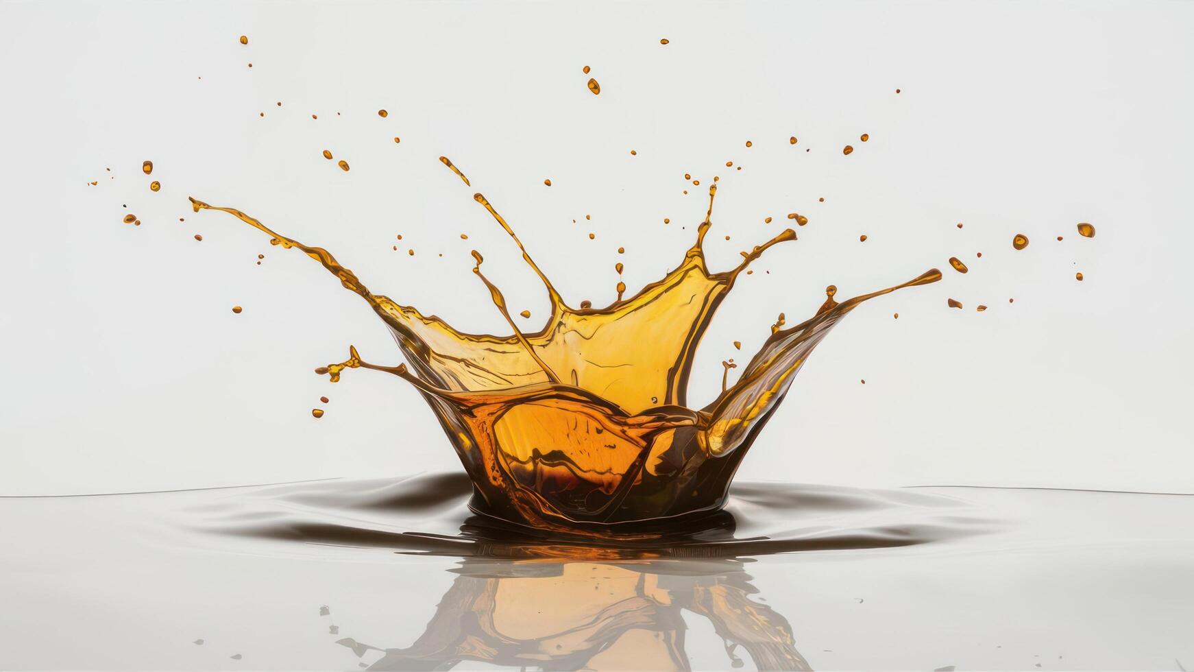 Close Up Of Oil Drop Splashing On White Background photo