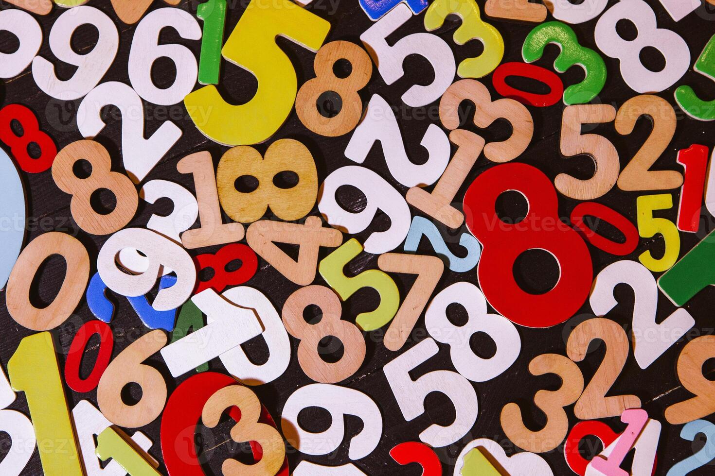 Numbers background in black and white tone. Abstract background and texture for design. photo