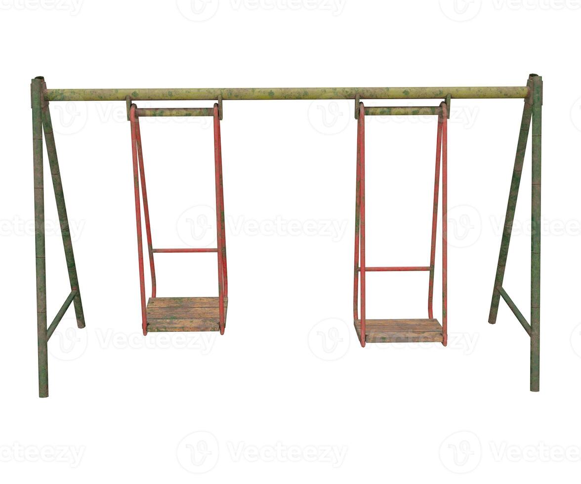 3d rendering abandoned playground swing photo