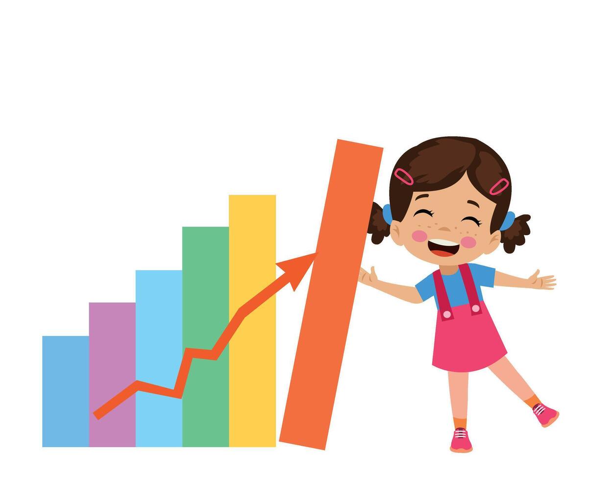 kids Showing Bar Graph Pro vector