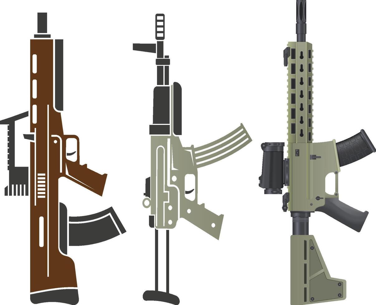 Ultimate Rifle Icon Set for Illustrators vector