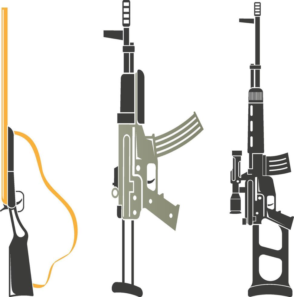 Battlefield Rifle with Bullets vector