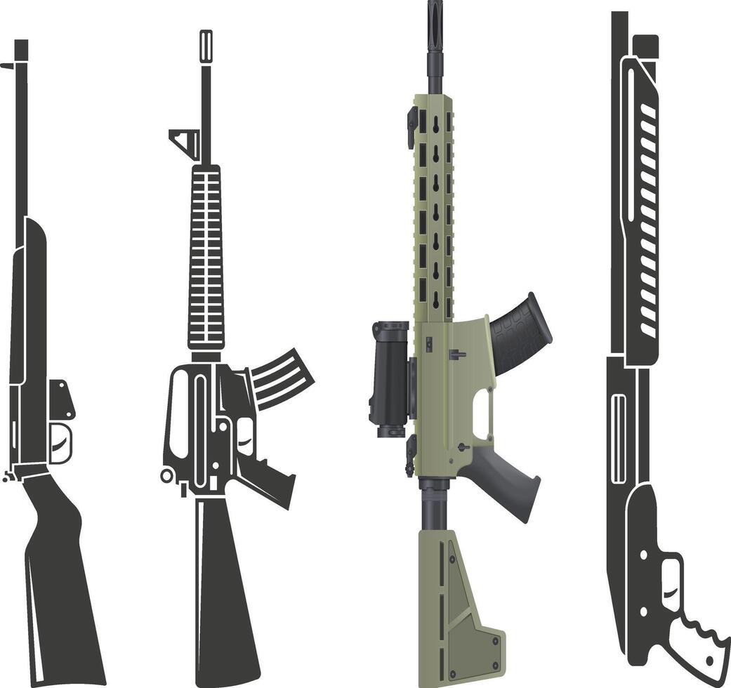 Semi-Automatic Rifle Design vector