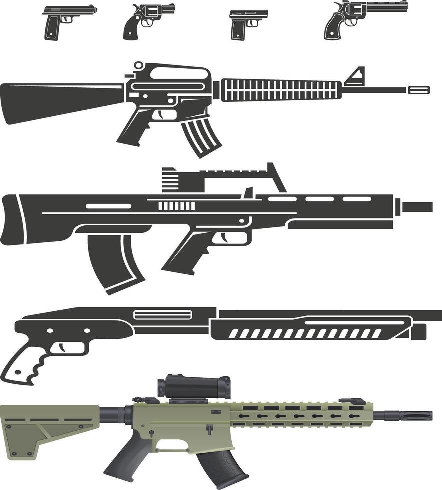 Classic Hunting Rifle Silhouette vector