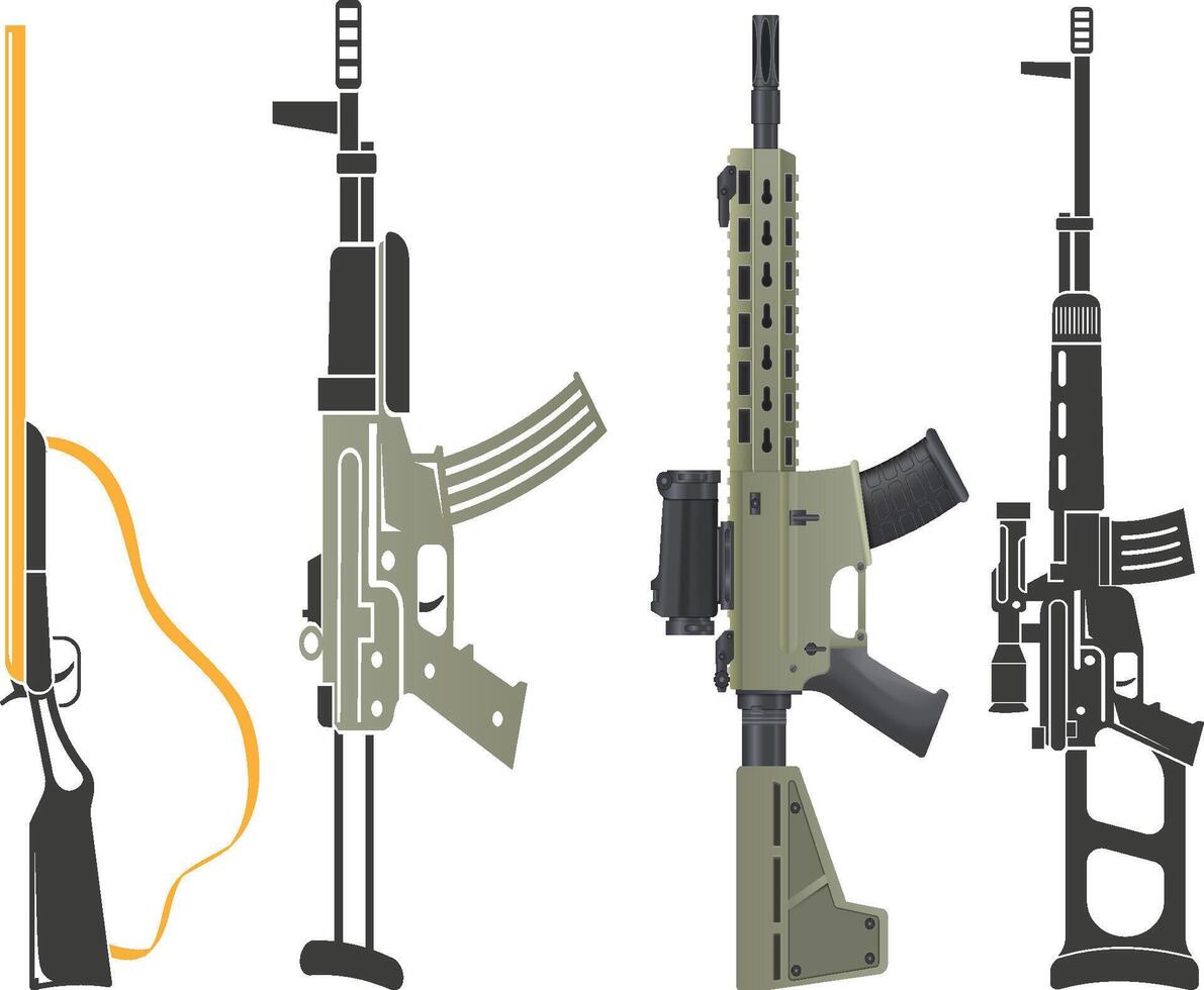 Modern Tactical Rifle Illustration vector