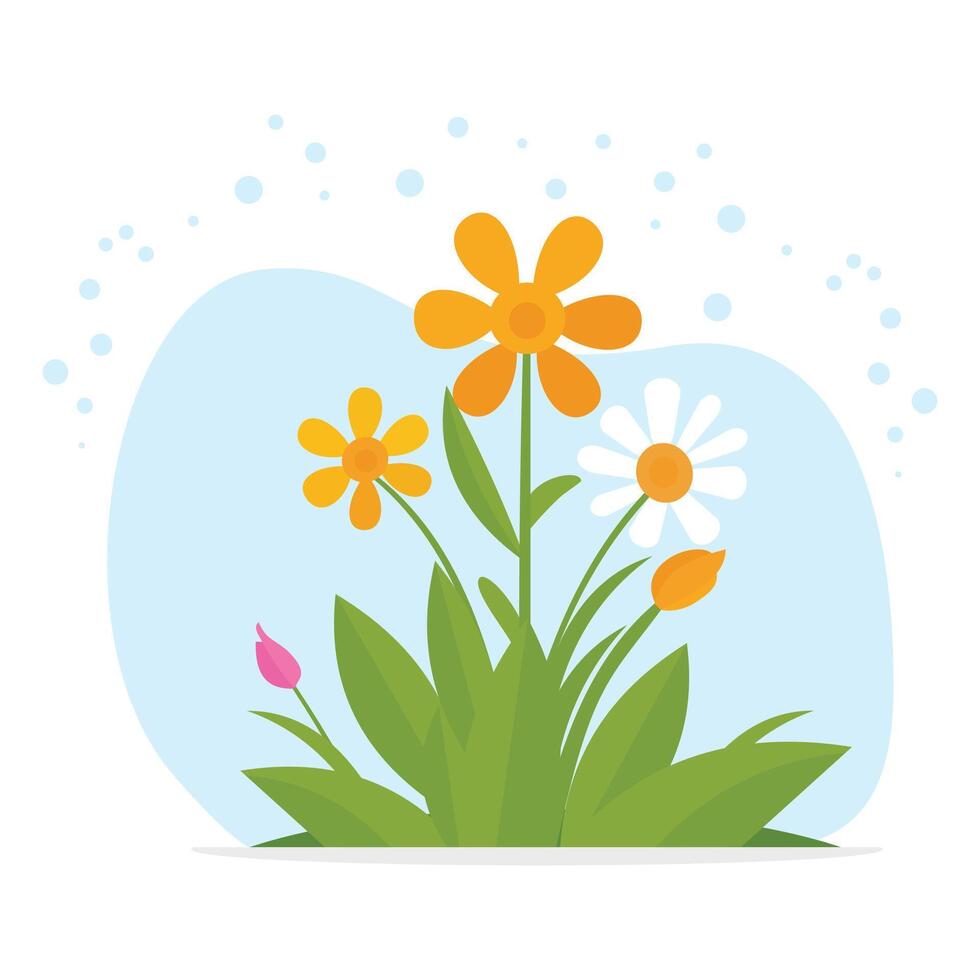 Spring flower plants vector