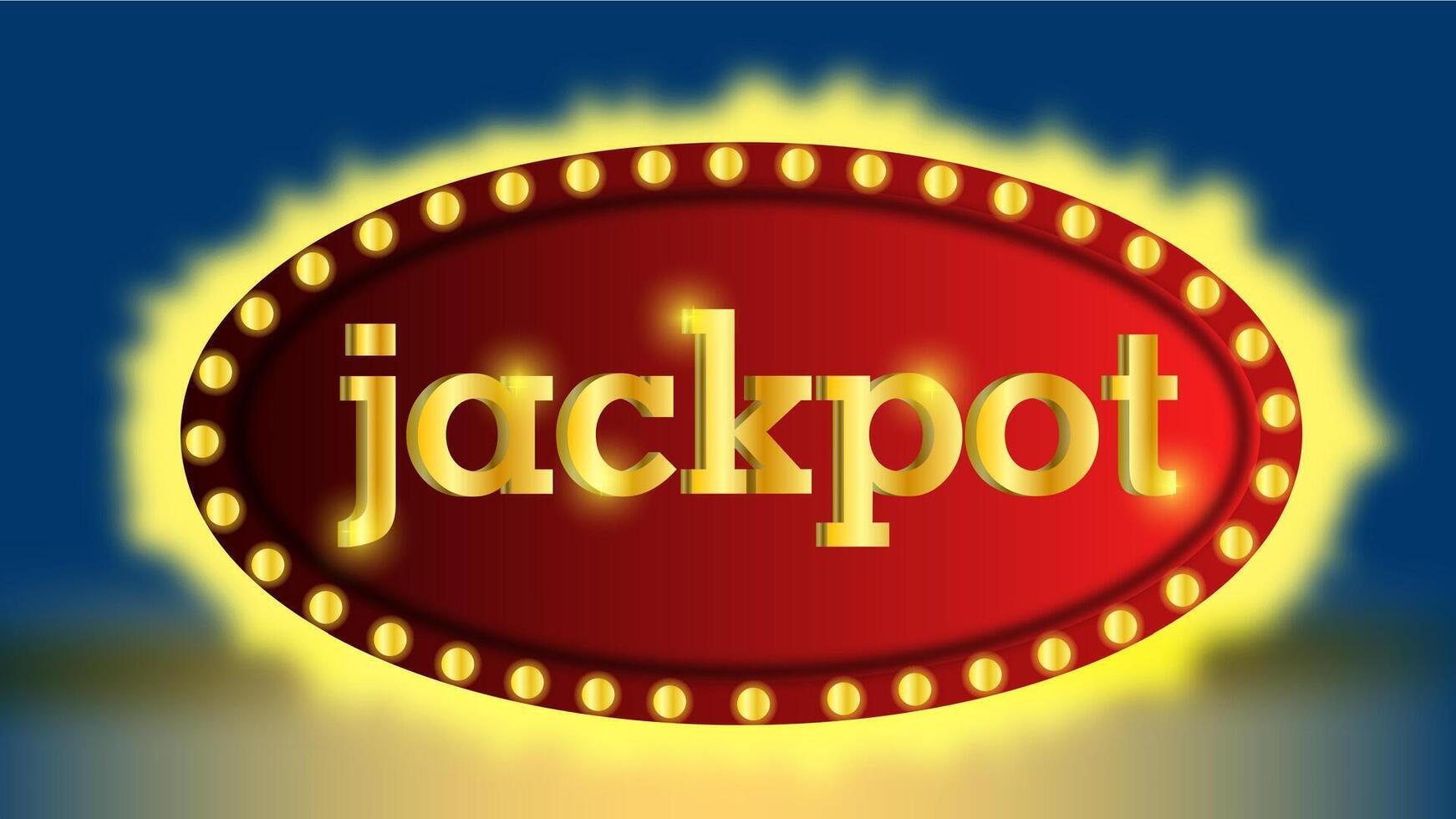 Jackpot light sign with gold letters vector