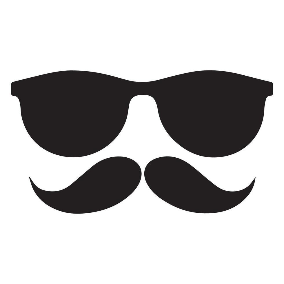 a mustache and sunglasses icon on a white background vector