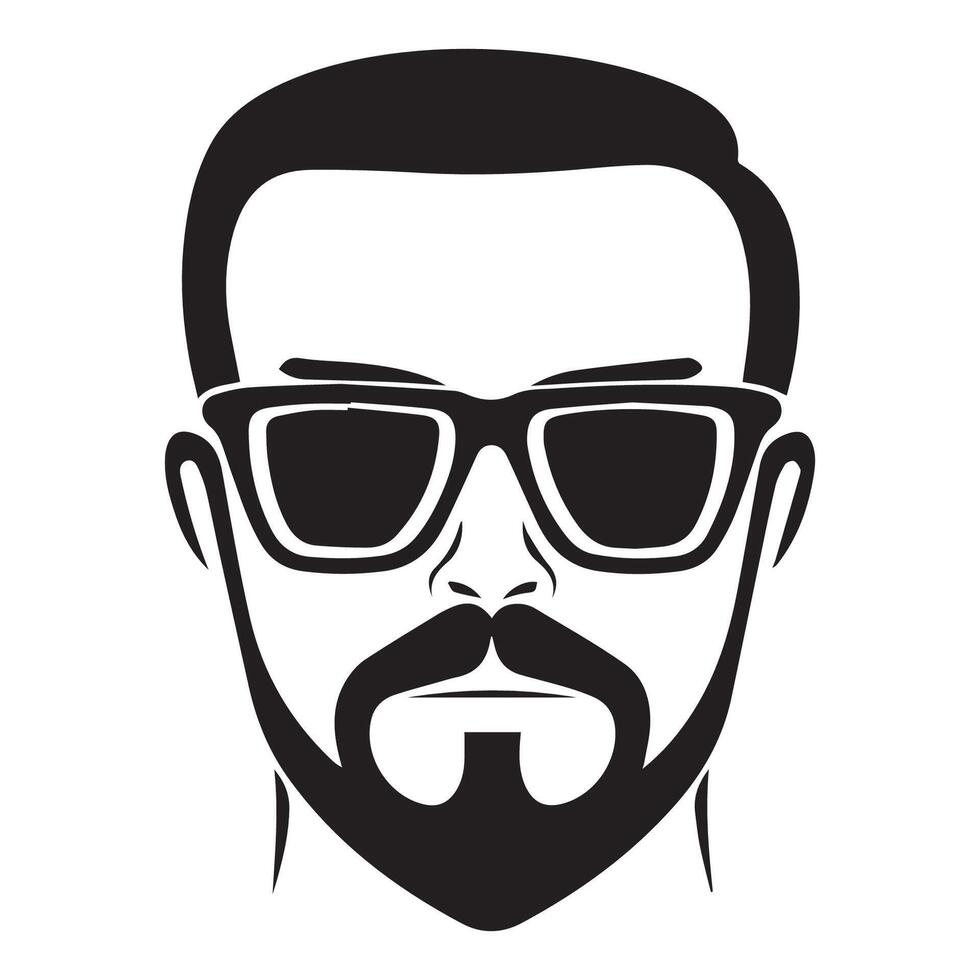 a man with a beard and sunglasses vector