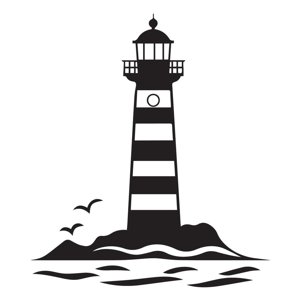 lighthouse illustration isolated on white background vector