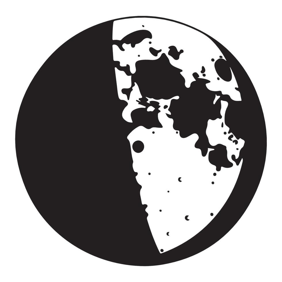 a black and white moon with a white spot on it vector
