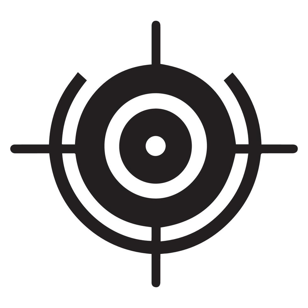 a black and white image of a target with a cross on it vector