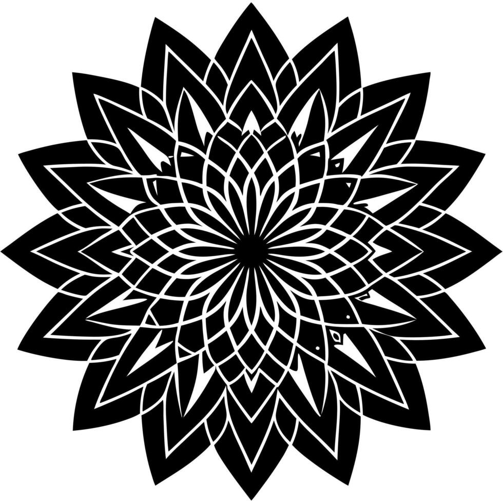 Beautiful Symmetrical Mandala Decorative Floral Elements Design Heading and Ending Illustrations vector