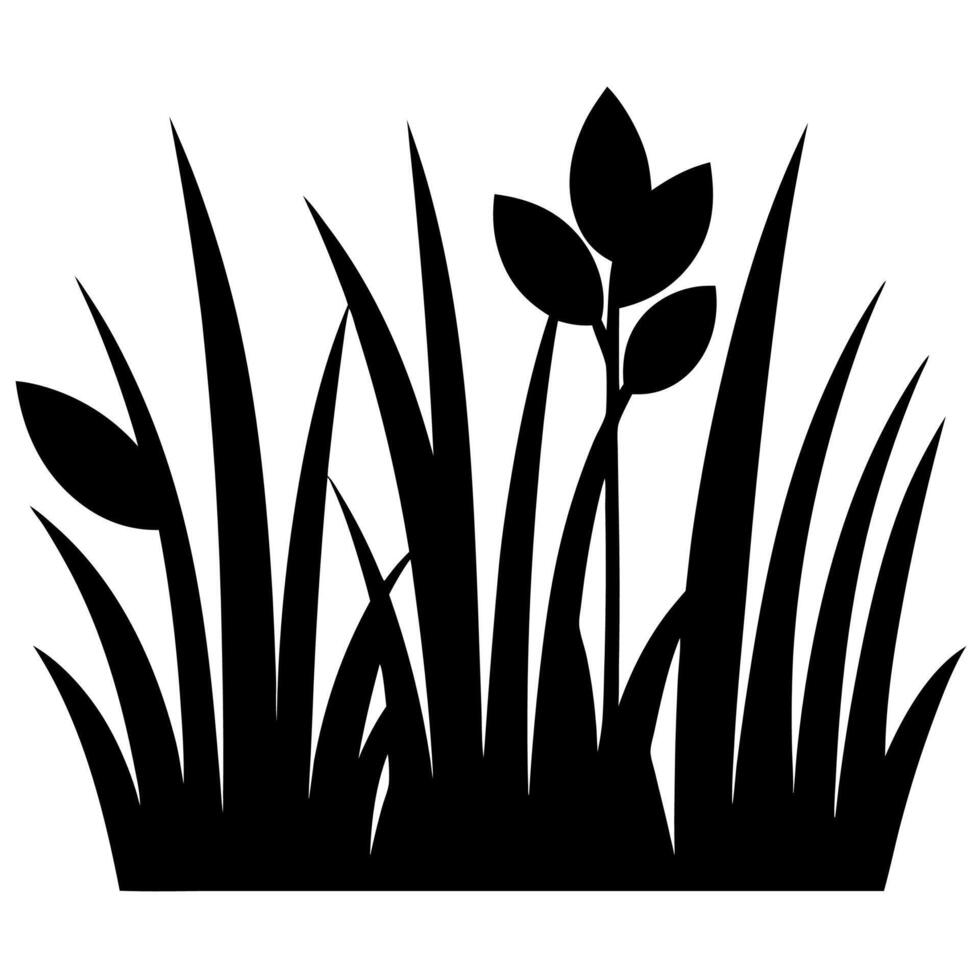 Grass Silhouette Illustration for Decorative Use vector