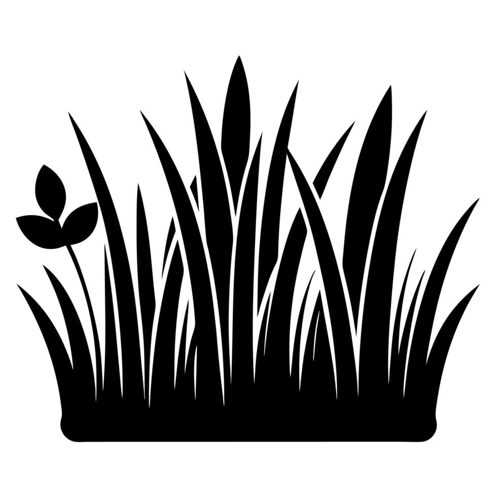 Black Grass Silhouette Illustration for Simple Nature vector