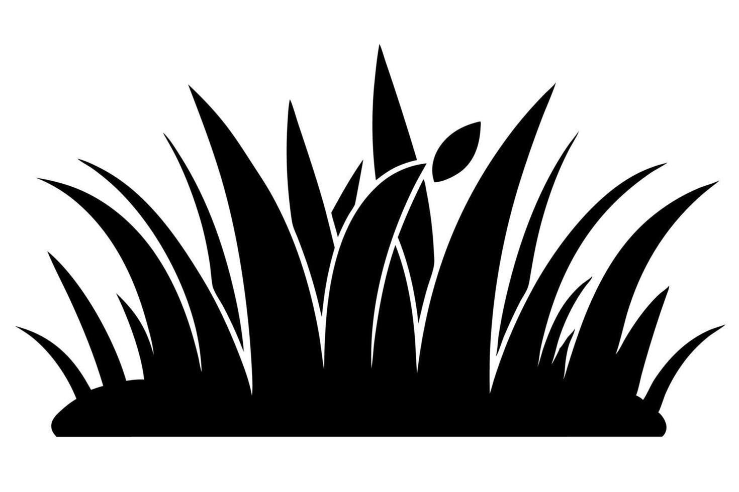 Grass Silhouette Design of Natural Foliage Scene vector