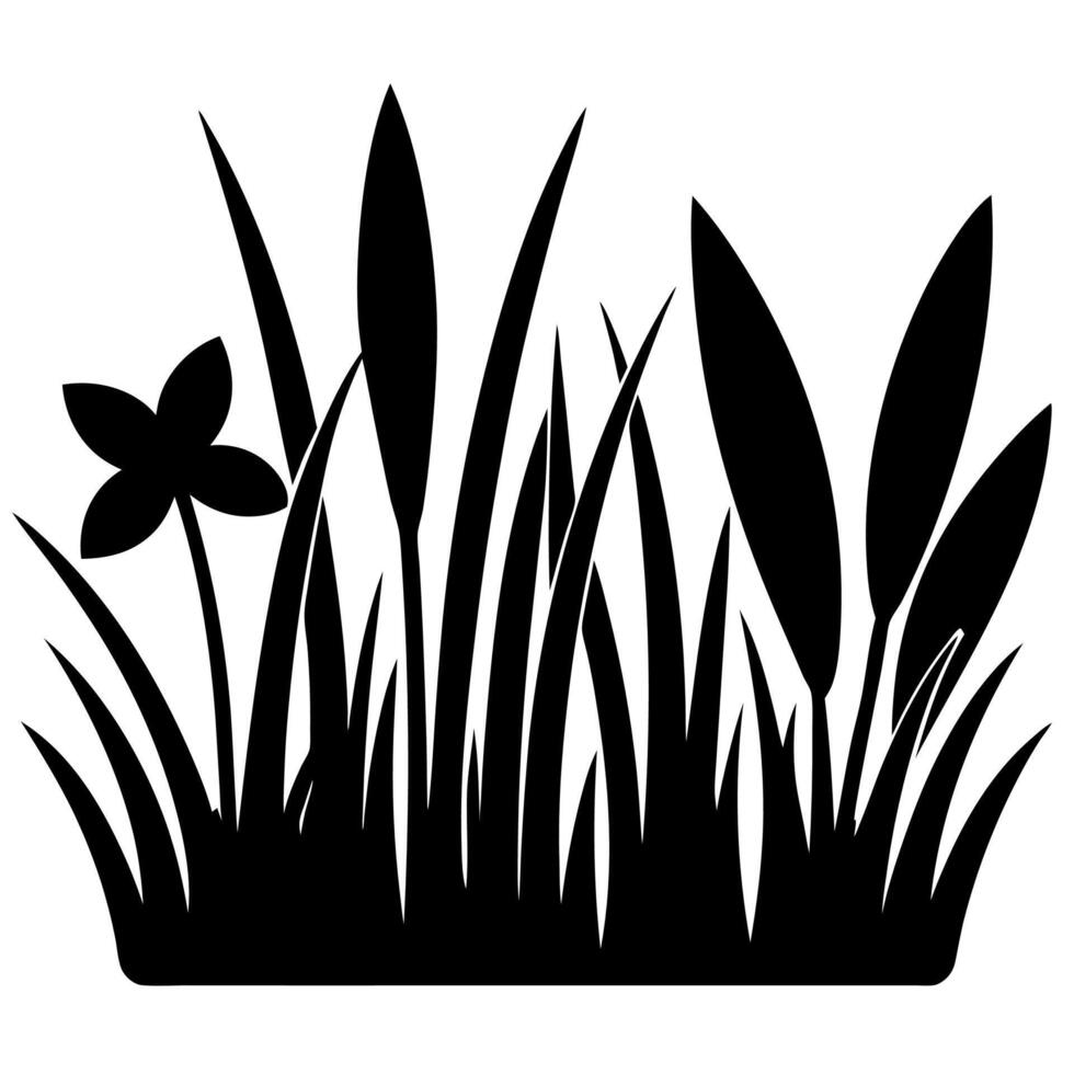 Artistic Grass Silhouette Illustration for Decorative Use vector