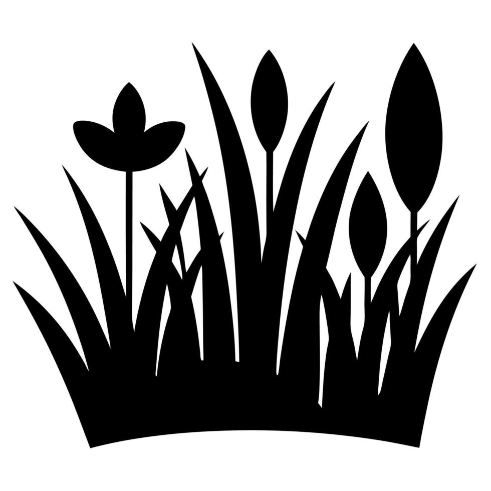 Minimal Grass Silhouette Illustration Nature Inspired Design vector