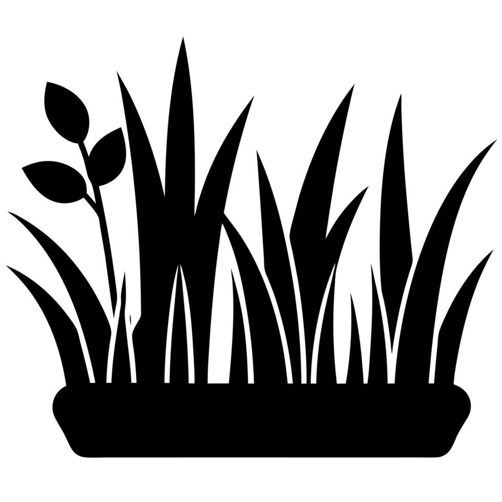 Minimal Grass Silhouette Illustration Inspired Design vector