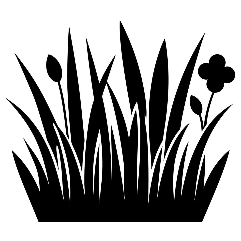 Artistic Grass Silhouette Illustration Decorative Use vector