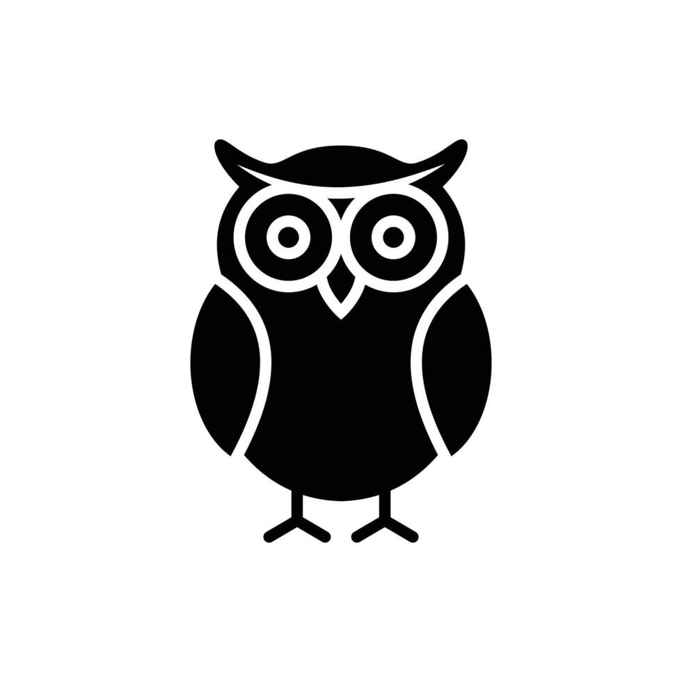 owl silhouette icon on the white background vector