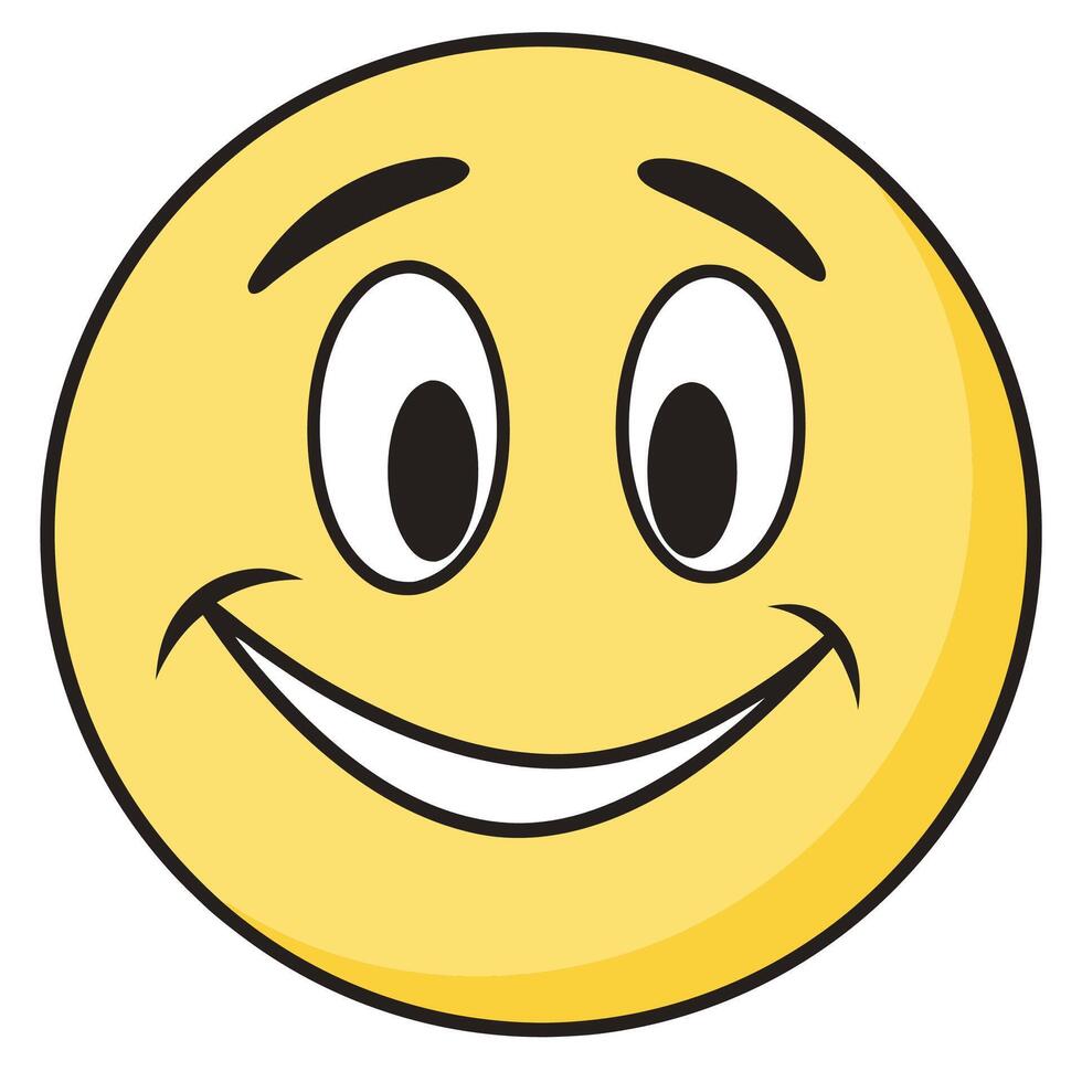 a smiling yellow emoticion with a big smile vector