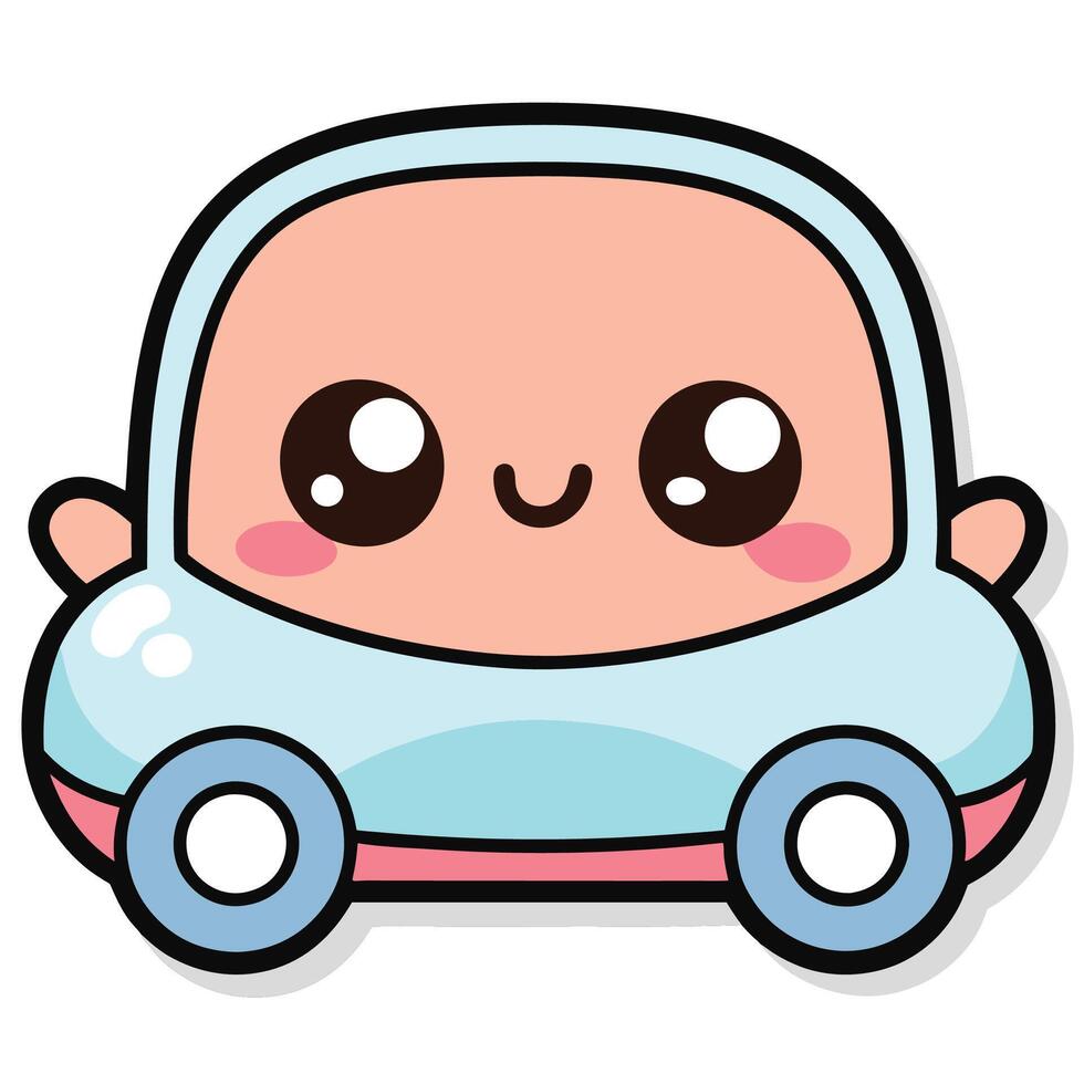 a cute little car with a big smile vector