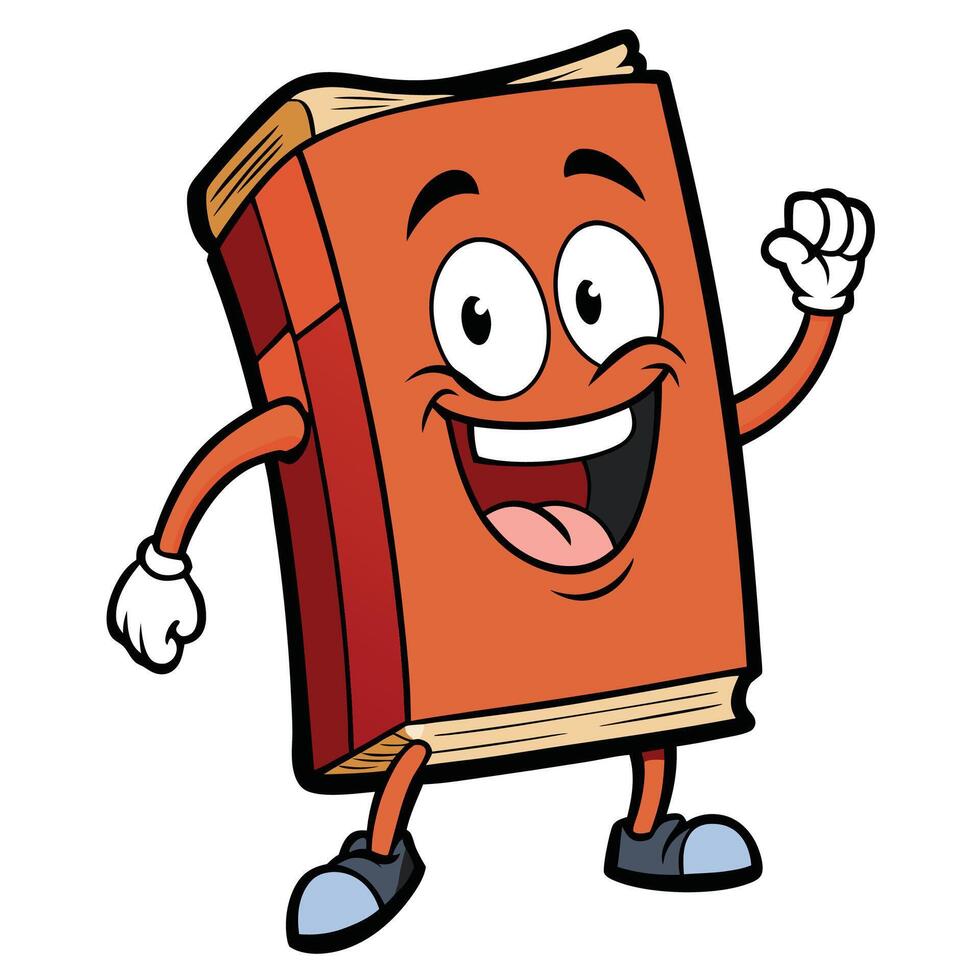 cartoon book character illustration isolated on white background vector