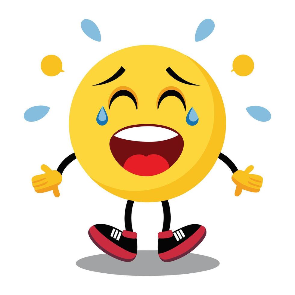 emoticon crying emoticon character illustration vector